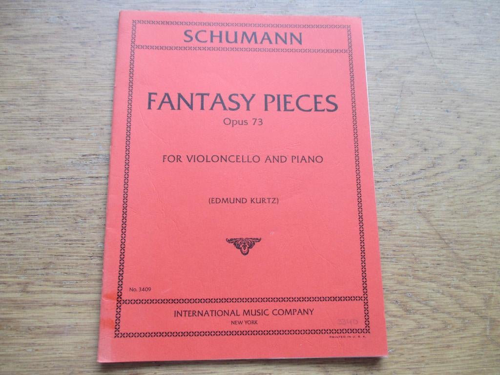 SCHUHMAN FANTASY PIECES OPUS 73 - CELLO EN PIANO, Cello, Gebruikt, Klassiek, Ophalen of Verzenden