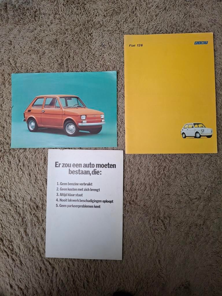 3x autofolder Fiat 126, Verzenden, Zo goed als nieuw, Overige merken