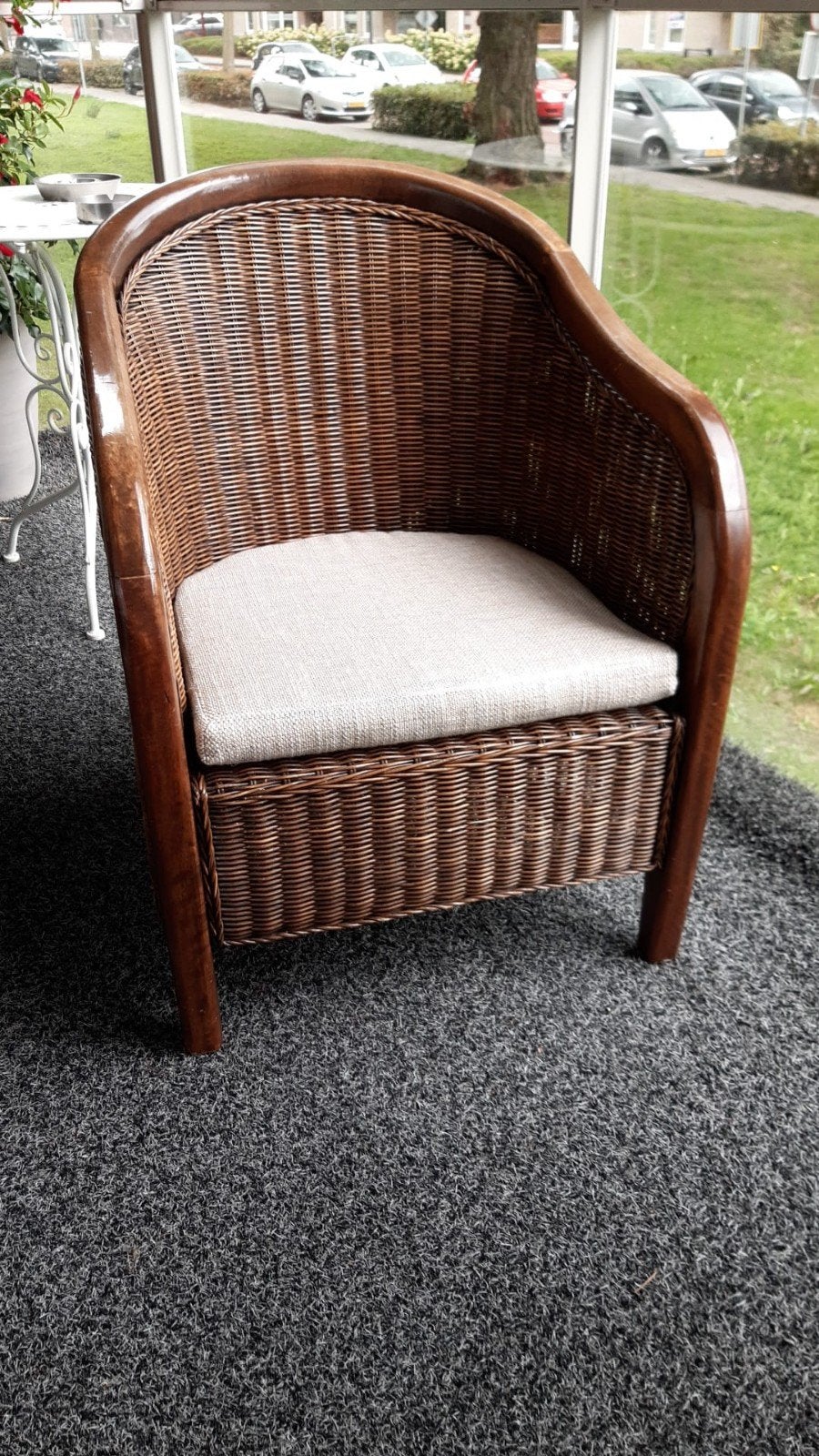 Zeer mooie fauteuils (4 stuks) rieten stoel, Ophalen, Zo goed als nieuw, Bruin, Vier