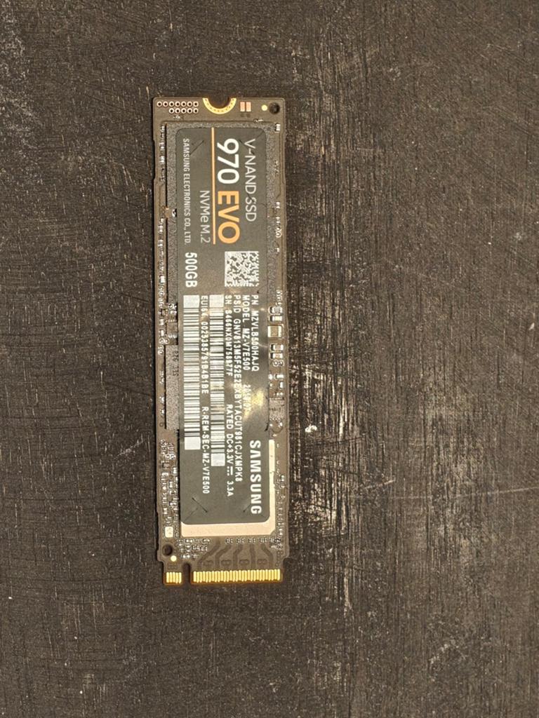 Samsung SSD 970 EVO 500GB NVMe M.2 - Zo goed als nieuw, Computers en Software, Harde schijven, Intern, Server, Ophalen of Verzenden