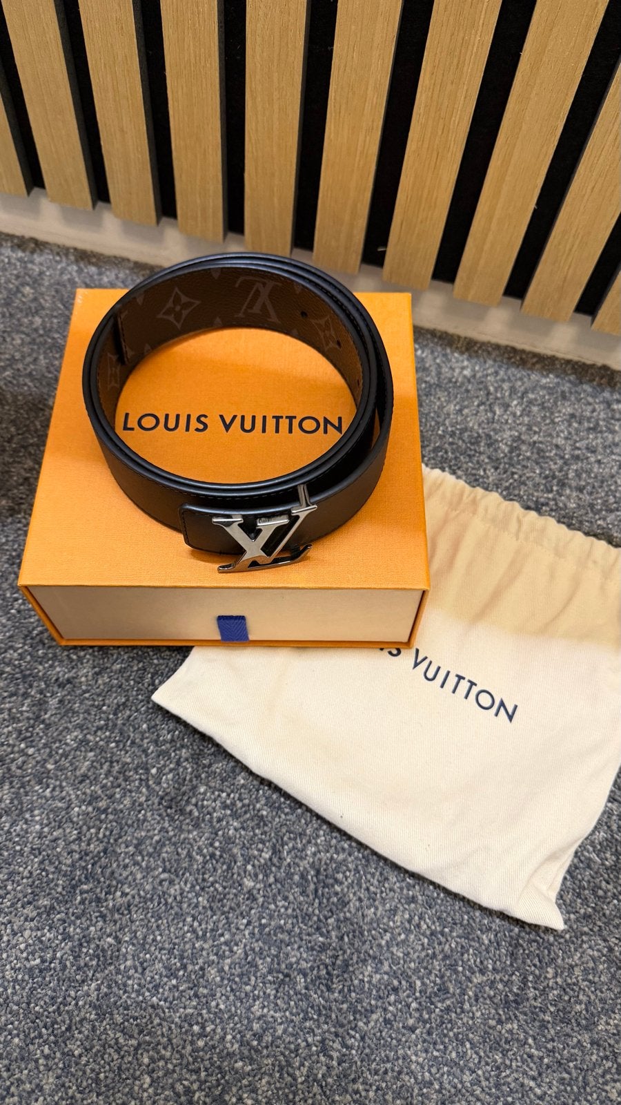 Louis Vuitton riem, Ophalen of Verzenden, Riem of Ceintuur, Echt leder, Zwart