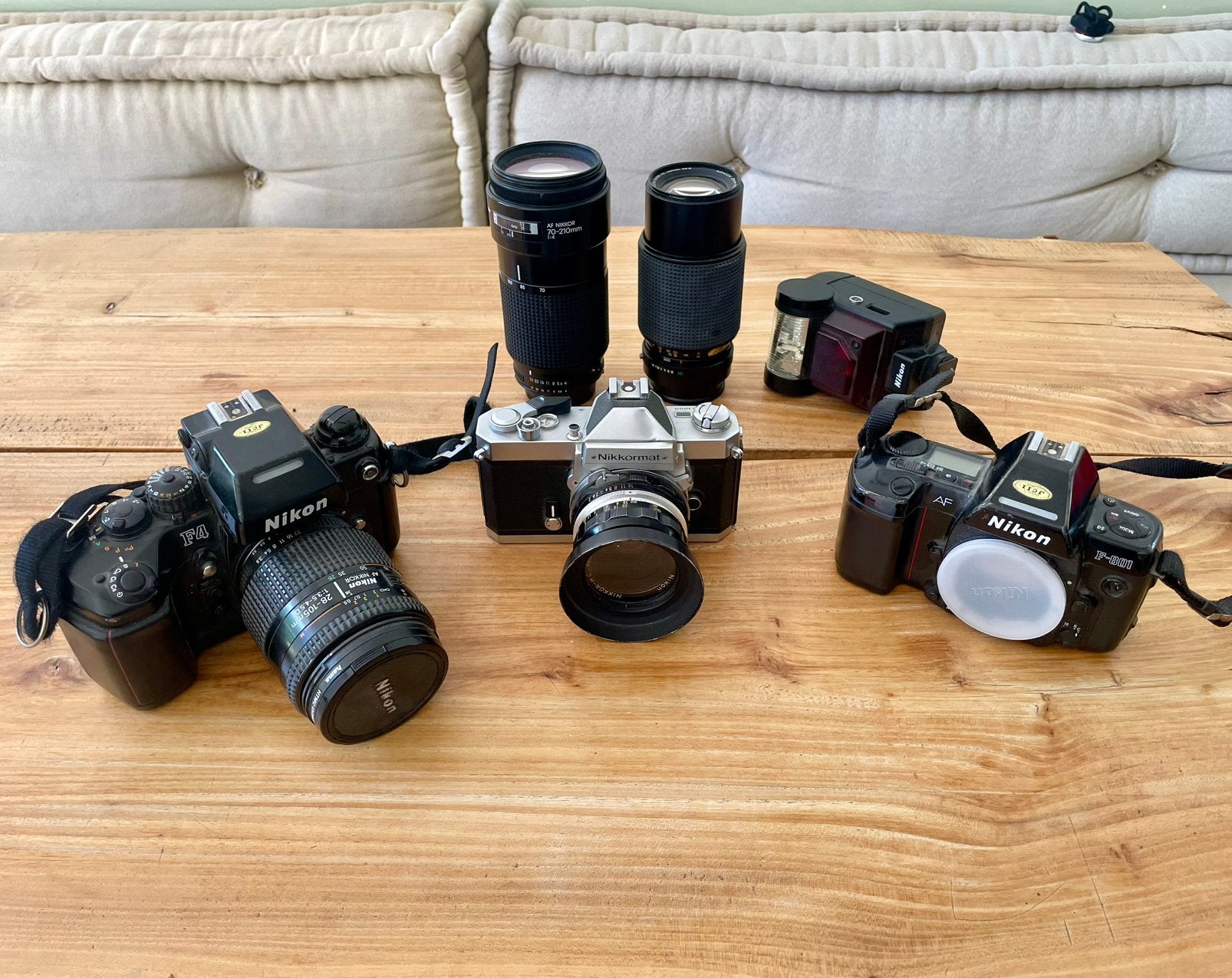 Tas vol camera's en lenzen enzo, Ophalen, Gebruikt, Spiegelreflex, Nikon