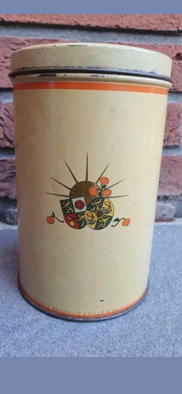 Prachtig Vintage blik Hille's beschuit Zaandam uit 1938 Appe, Verzamelen, Ophalen of Verzenden, Zo goed als nieuw, Overige, Overige merken