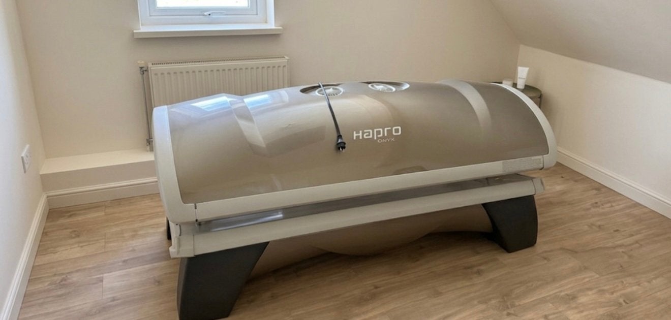Hapro zonnebank, Witgoed en Apparatuur, Zonnebanken en Gezichtsbruiners, Ophalen of Verzenden, Zo goed als nieuw, Zonnebank enkelzijdig