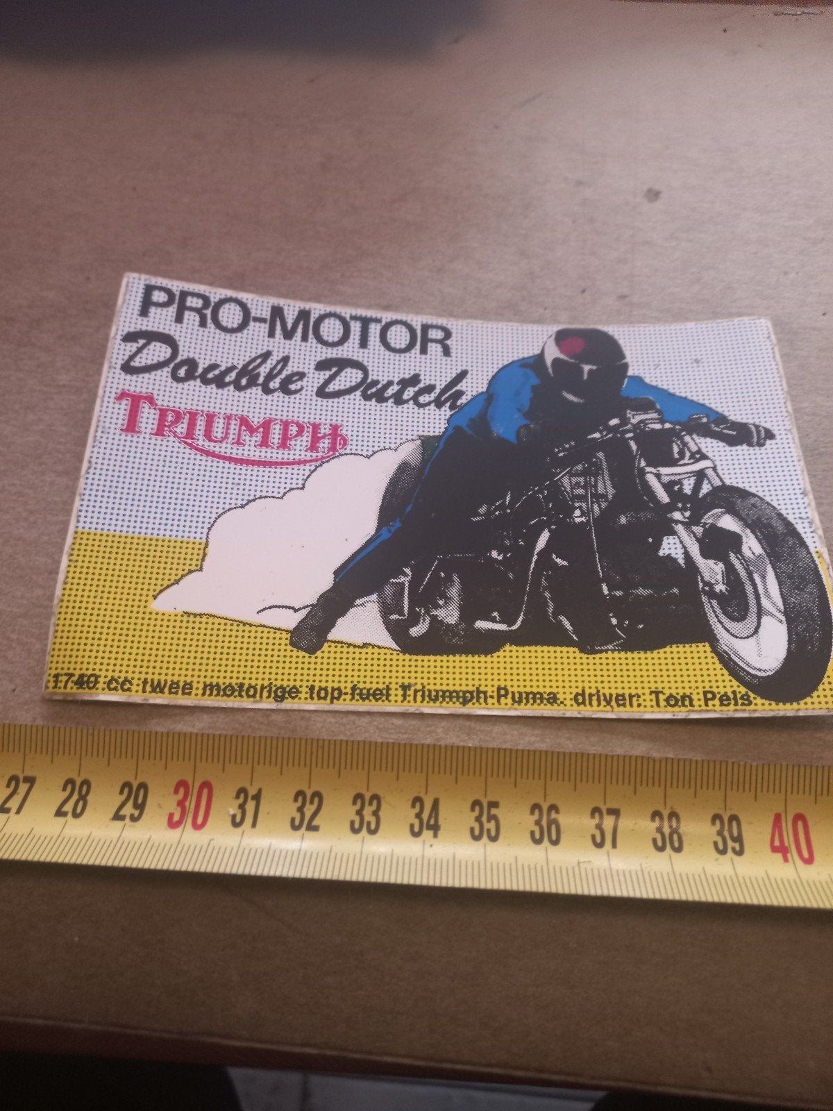 Vintage Pro-Motor Double Dutch Triumph Puma Sticker, Ophalen of Verzenden