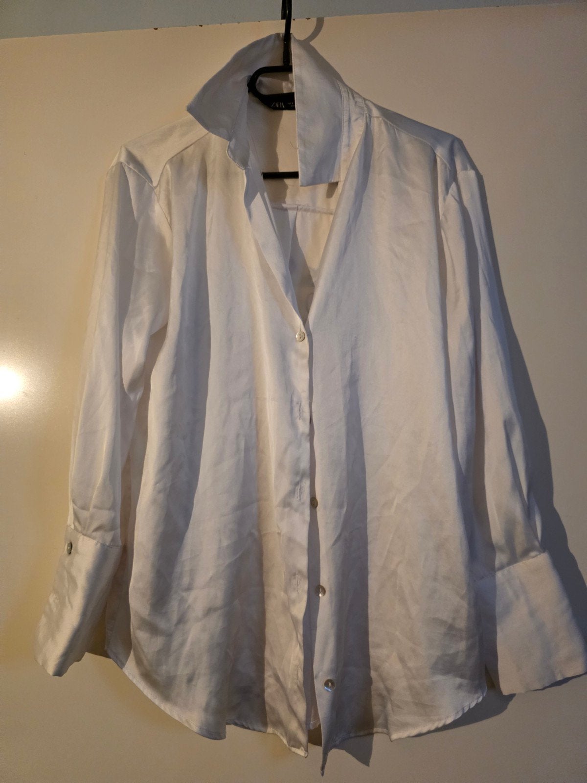 Witte blouse van Zara, maat S, Ophalen of Verzenden, Zo goed als nieuw, Maat 36 (S), Wit