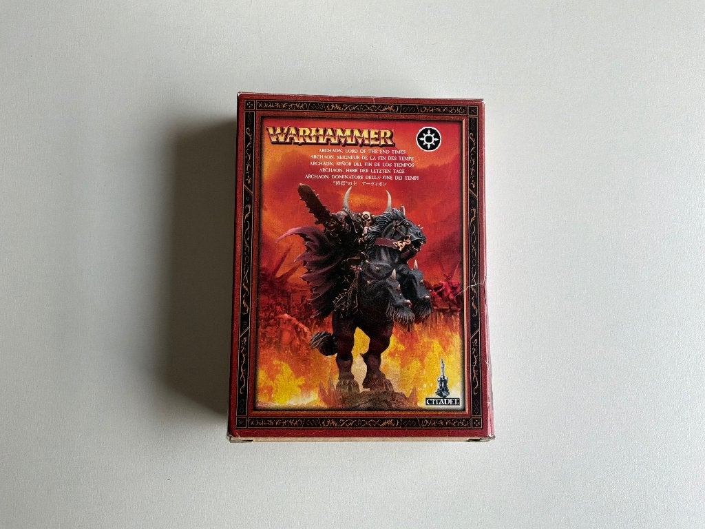Warhammer Fantasy: metal mounted Archaon, Ophalen of Verzenden, Gebruikt, Warhammer, Figuurtje(s)