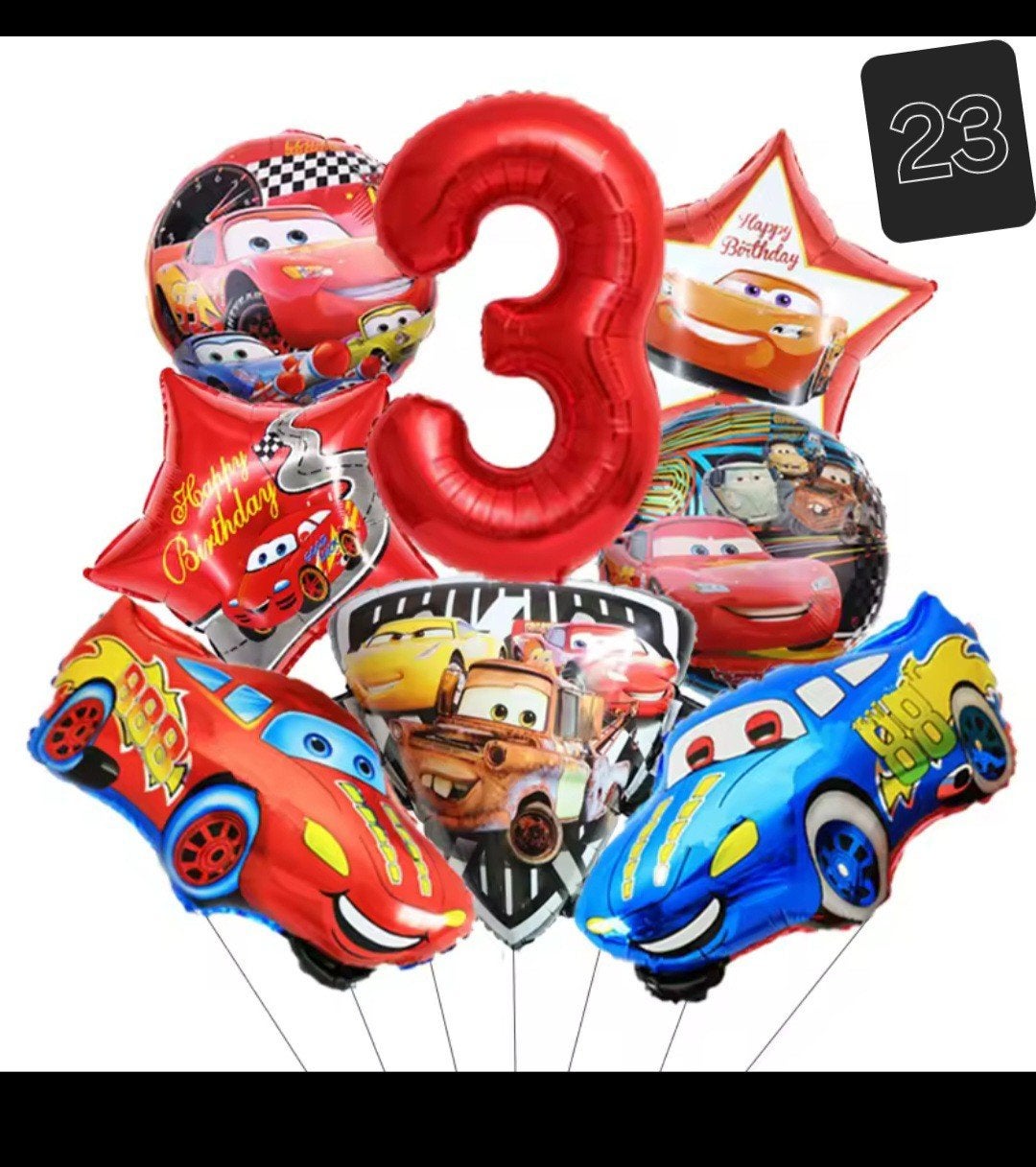 Cars Bliksem McQueen Folieballonnen Set - Verjaardag, Ophalen of Verzenden, Nieuw, Versiering, Verjaardag