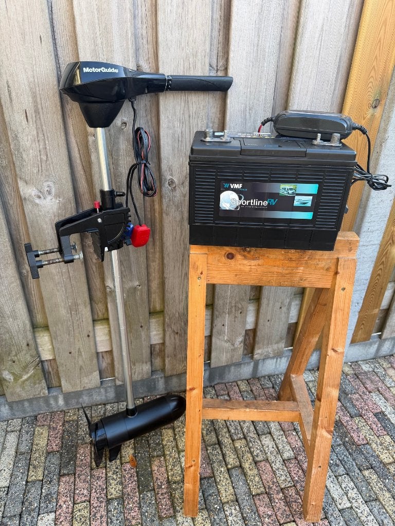 Complete Set Motorguide 40 LBS / Sportline 105Ah / Oplader, Ophalen, Zo goed als nieuw, Overige typen