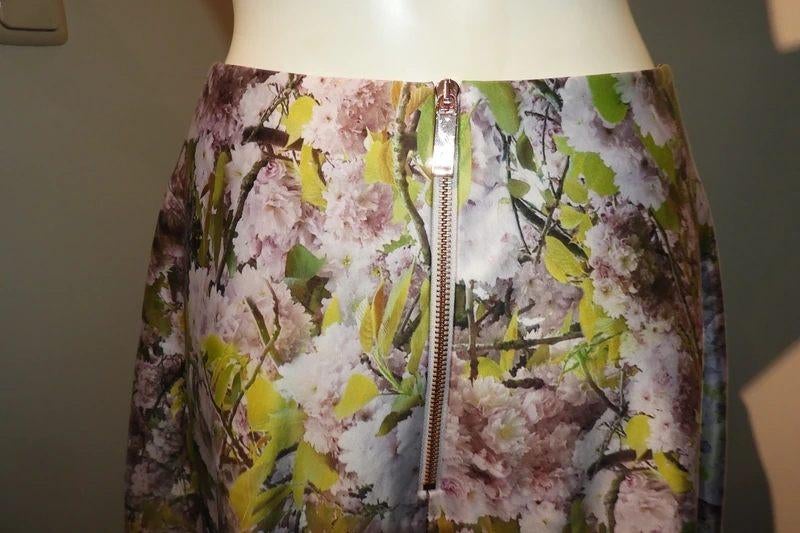Ted Baker rok bloemen print glans gouden rits Als Nieuw 1 S, Overige kleuren, Verzenden, Nieuw, Knielengte
