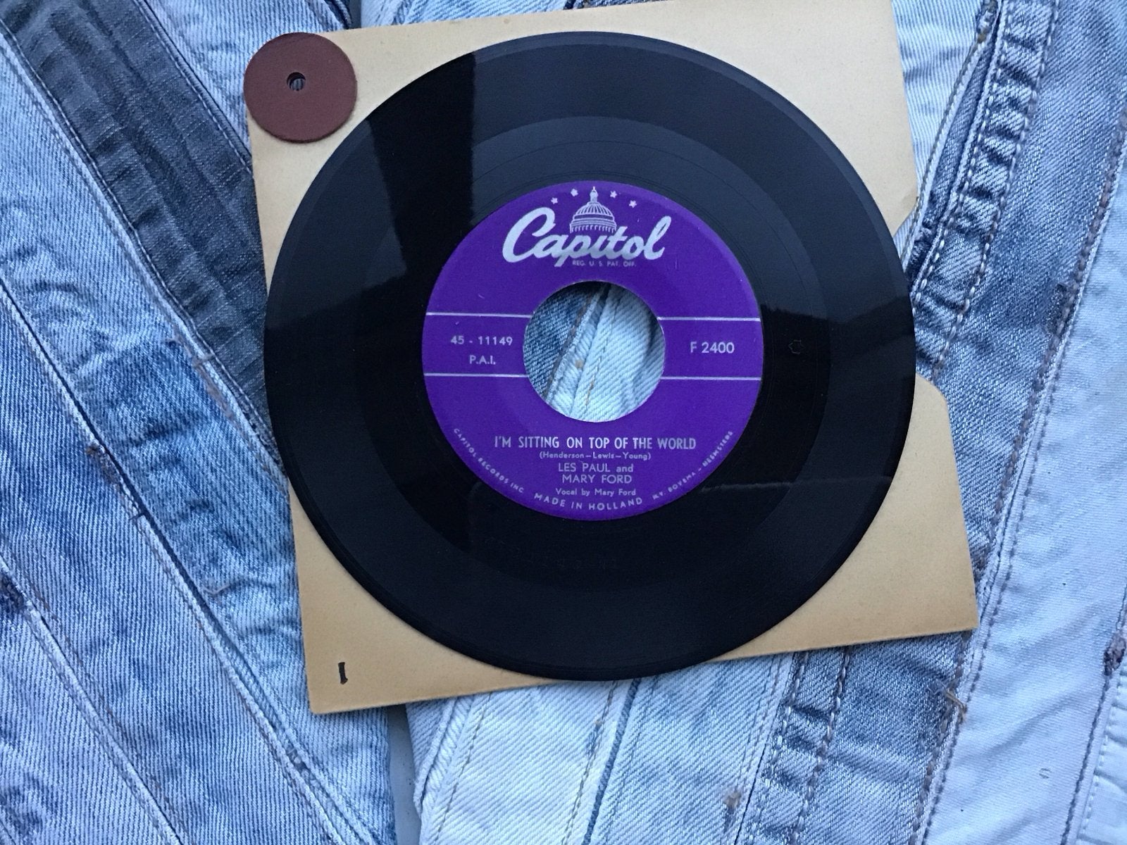 Les Paul & Mary Ford - I'm Sitting On Top Of The World 7" Vi, Gebruikt, 7 inch, Ophalen of Verzenden, Pop