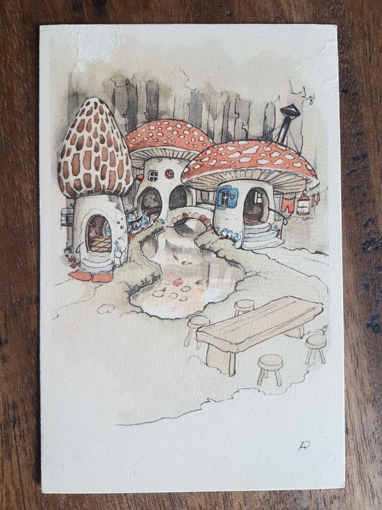 Ansichtkaart De Efteling Anton Pieck Paddenstoelen huisjes, Verzamelen, Ansichtkaarten | Nederland, Ophalen of Verzenden, 1940 tot 1960