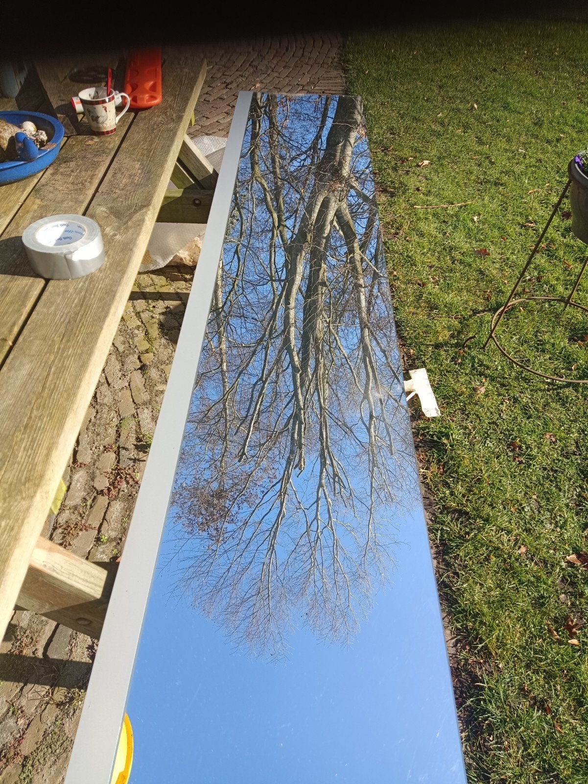 Grote spiegel 225x45, Ophalen, Rechthoekig