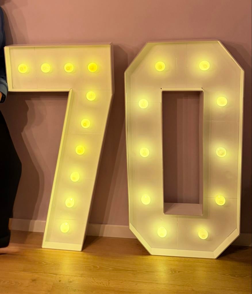 Lichtcijfers 70, Hobby en Vrije tijd, Ophalen, Zo goed als nieuw, Versiering, Verjaardag