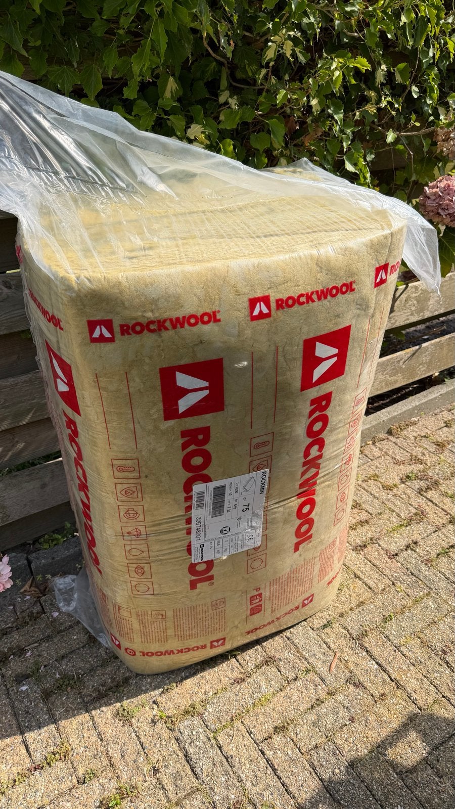 Rockwool Rockmin steenwol isolatie, 7.32 m², 75 mm dik, Ophalen, 4 tot 8 cm, Nieuw, Steenwol