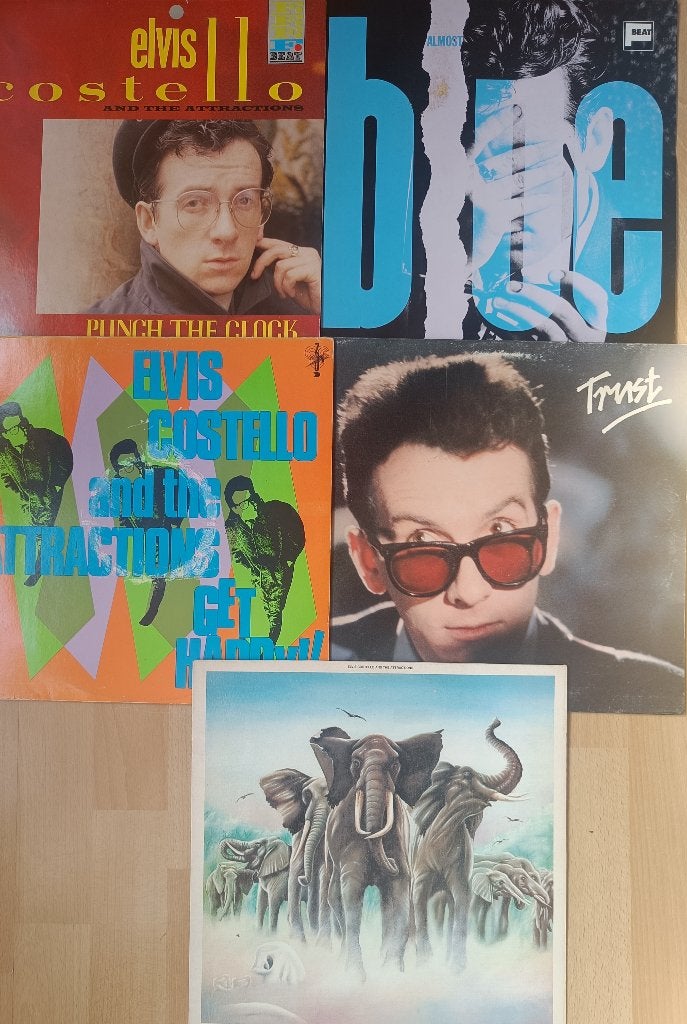 5X LP ELVIS COSTELLO TRUST PUNCH THE CLOCK GET HAPPYKING OF, Cd's en Dvd's, LP, Zo goed als nieuw, 12 inch, Verzenden