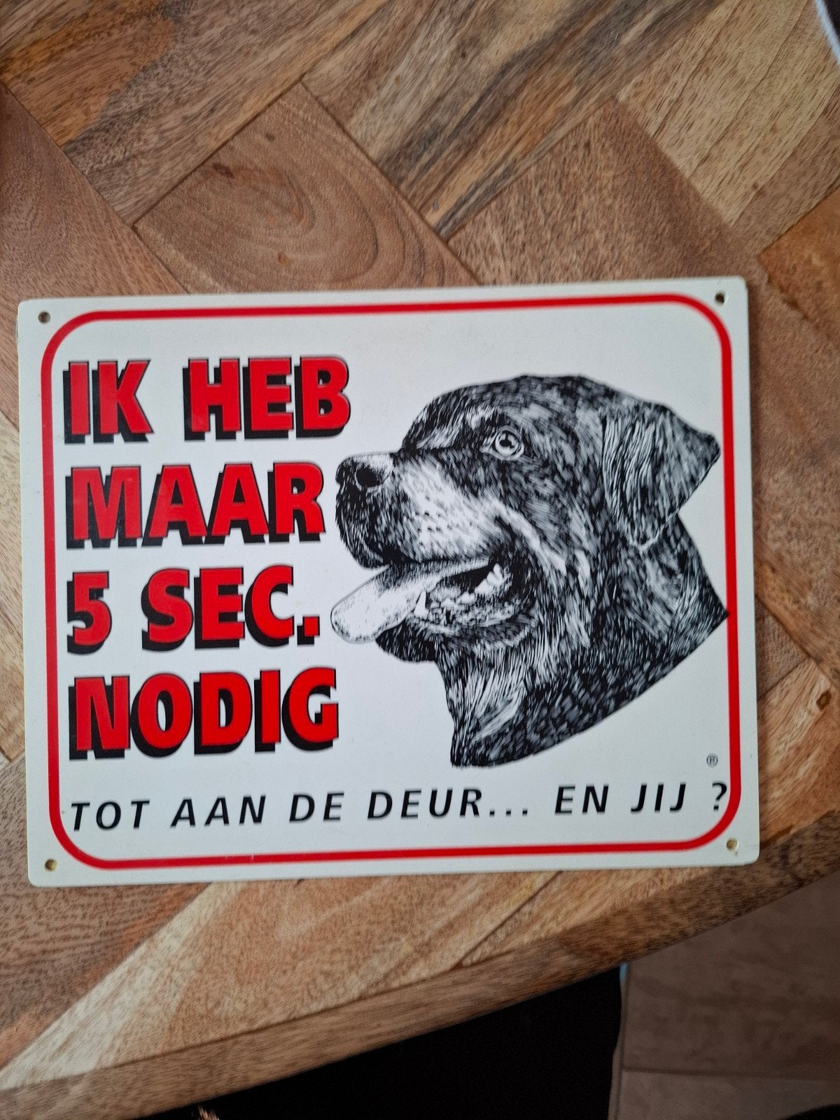 waakbord rottweiler, Ophalen of Verzenden, Gebruikt, Overige typen