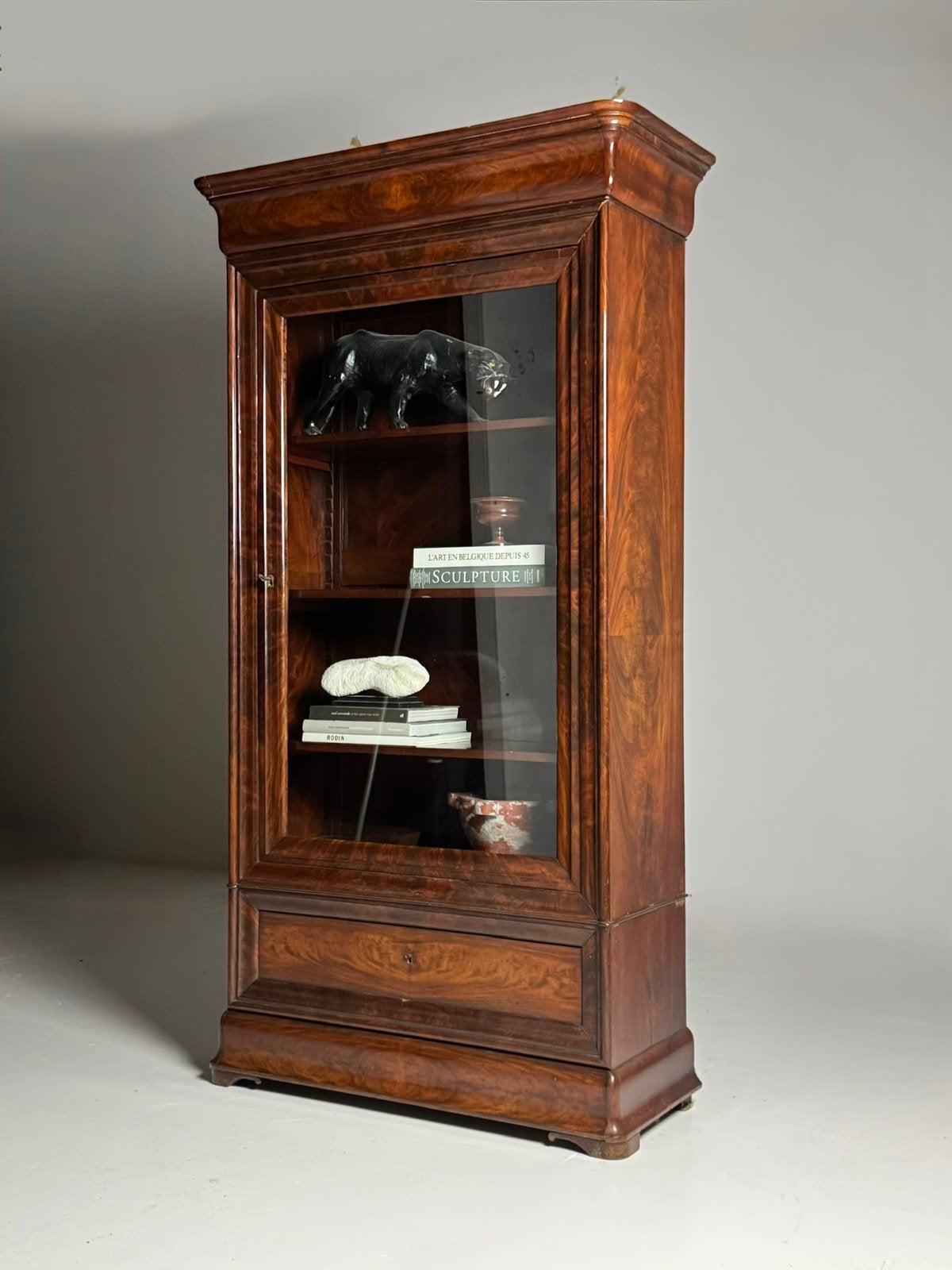 Biedermeier vitrinekast 1850, Ophalen of Verzenden