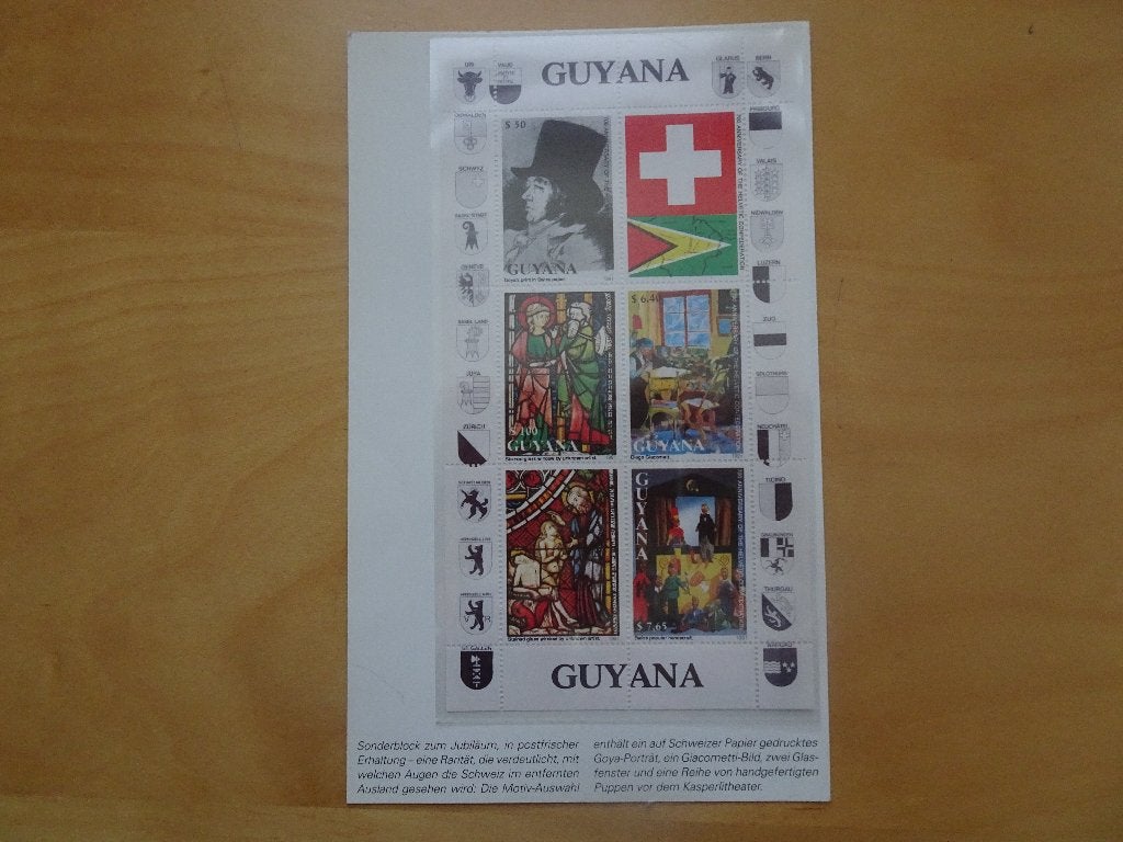 Twee blokjes Paraquay en Guyana, Ophalen of Verzenden, Buitenland