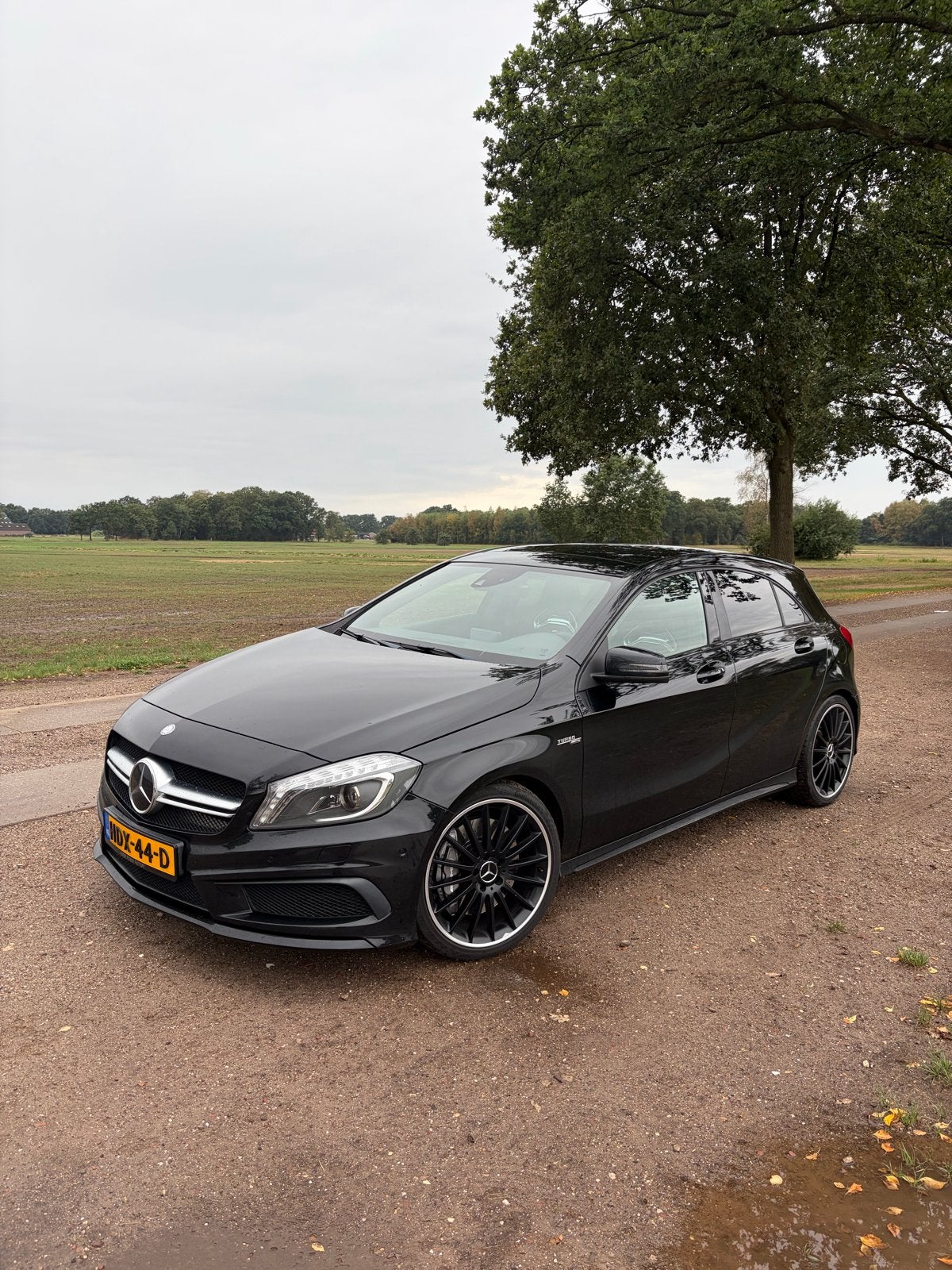 Mercedes-Benz A-Klasse A 45 AMG 4MATIC Aut7 2014 Zwart, Auto's, Mercedes-Benz, Automaat, 4 cilinders, 360 pk, Zwart