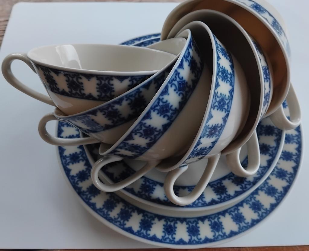 Langenthal, restant porselein servies blauw wit, Ophalen of Verzenden