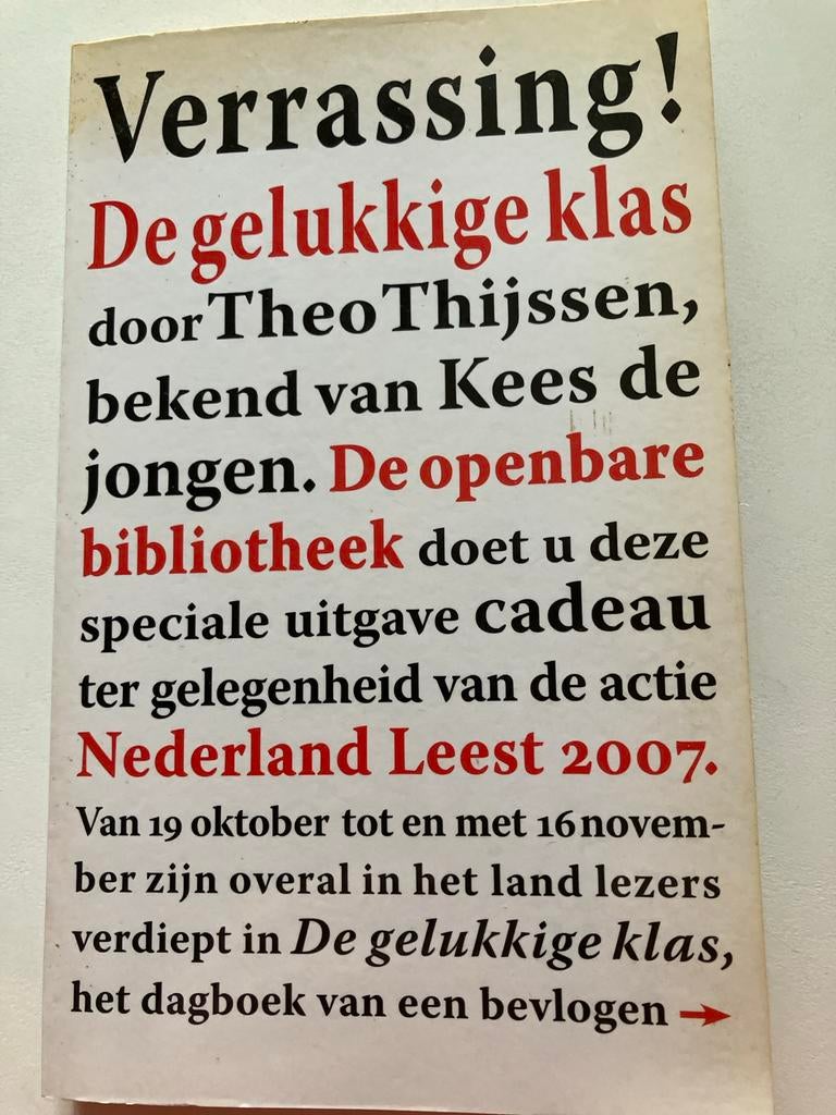 De gelukkige klas door Theo Thijssen, Boeken, Ophalen of Verzenden, Gelezen, Nederland