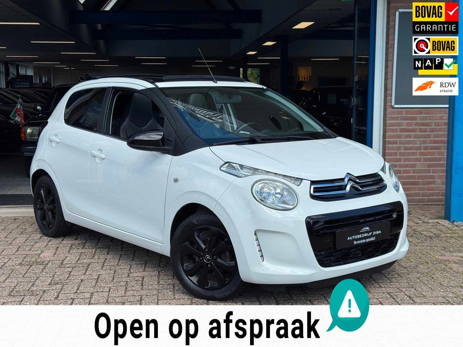 Citroen C1 1.0 VTi Airscape Shine 2019 Cabrio NAVI CLIMA NAP, Auto's, Voorwielaandrijving, Dealer onderhouden, Gebruikt, 4 stoelen