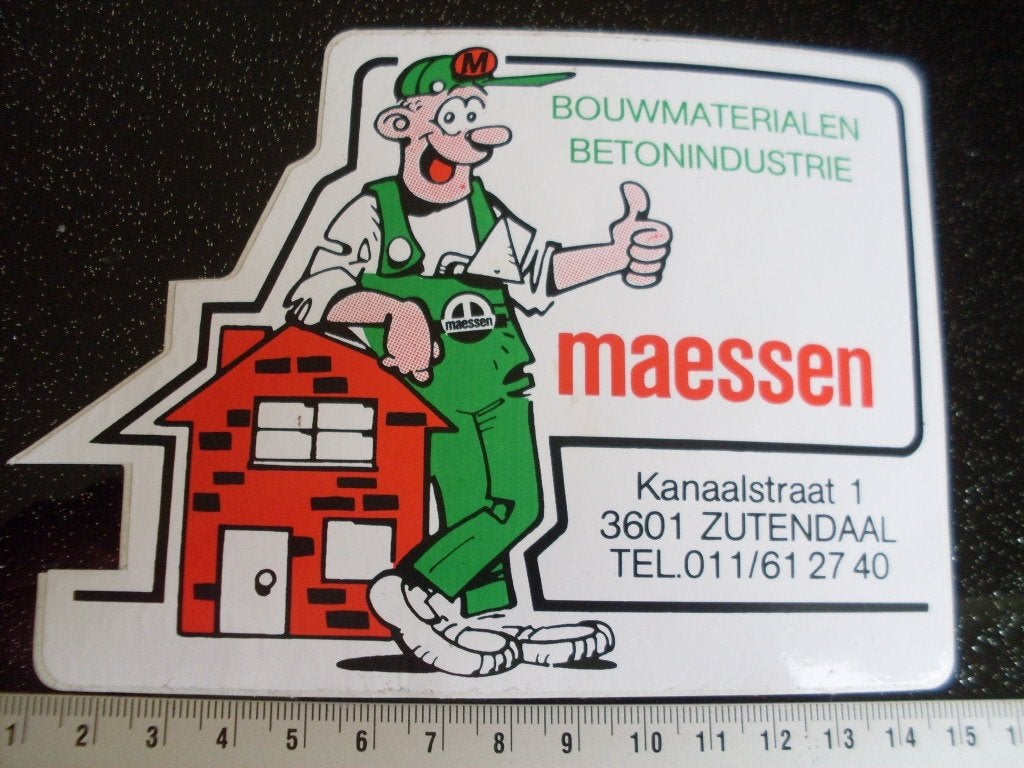 sticker maessen zutendaal bouwmaterialen betonindustrie, Verzenden, Zo goed als nieuw, Bedrijf of Vereniging