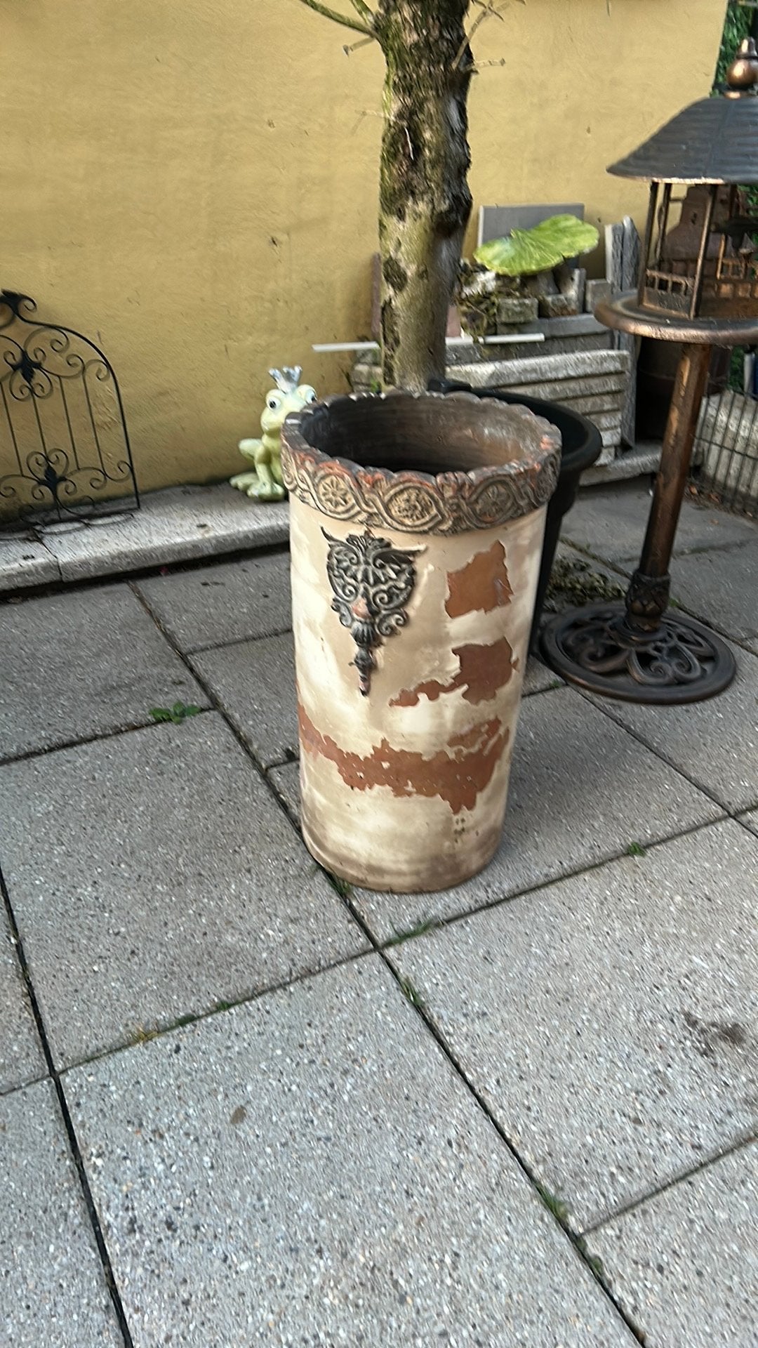 Plantenpot/ bloembak / paraplubak PTMD collection aardewerk, Ophalen, Minder dan 30 cm, Rond, Zo goed als nieuw