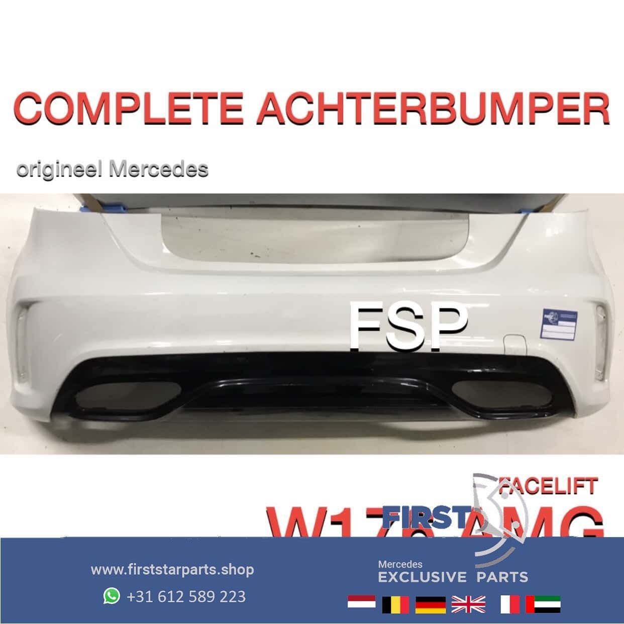 W176 FACELIFT AMG ACHTERBUMPER WIT + DIFFUSER ORIGINEEL, Auto-onderdelen, Gebruikt, -, Ophalen of Verzenden, Achter