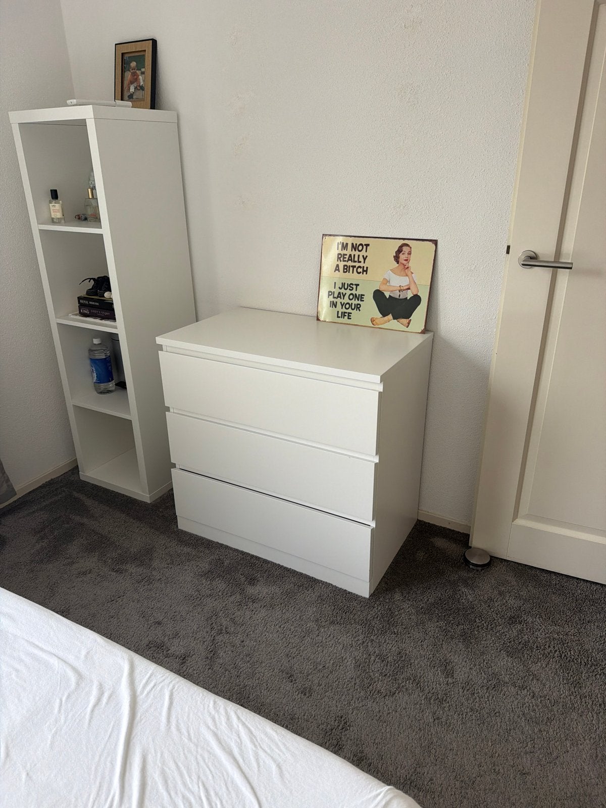 IKEA Malm ladekast met 3 lades - Wit, Ophalen, 50 tot 100 cm, Zo goed als nieuw, 3 of 4 laden