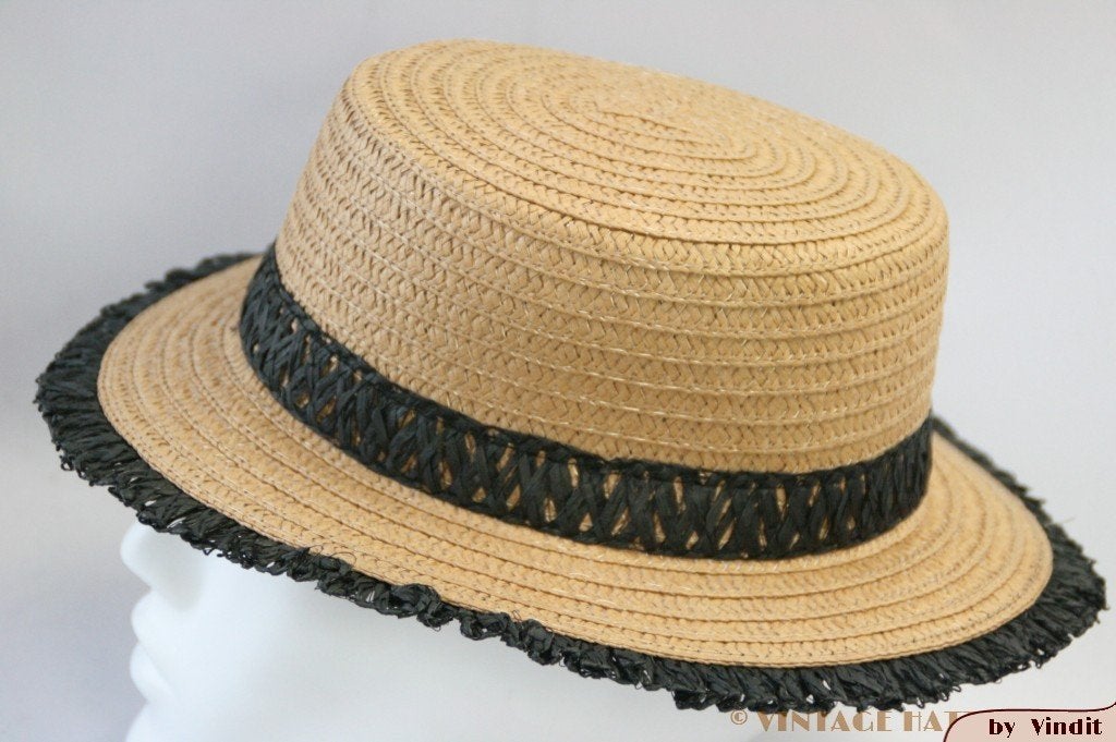 Boater hoed Hawkins bruin papier vouwbaar 56 en 57 Nieuw, 56 of 57 cm (M, 7 of 7⅛ inch), Hoed, Hawkins, Nieuw