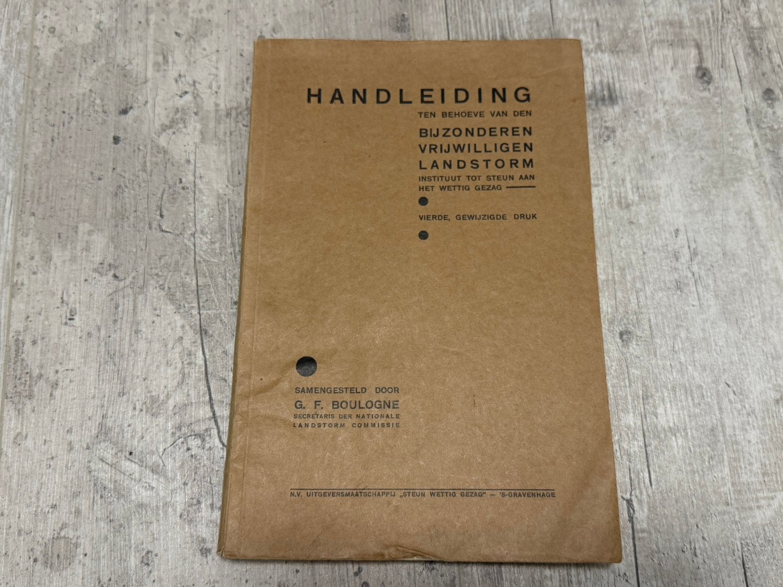 Handleiding bijzondere vrijwilligen landstorm 1937, Verzenden, Nederland, Boek of Tijdschrift
