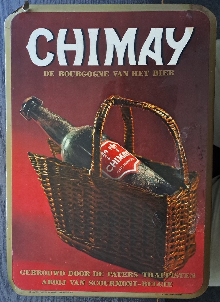 CHIMMAY - reclameplaatje, Ophalen of Verzenden, Gebruikt, Reclamebord, Plaat of Schild, Overige merken