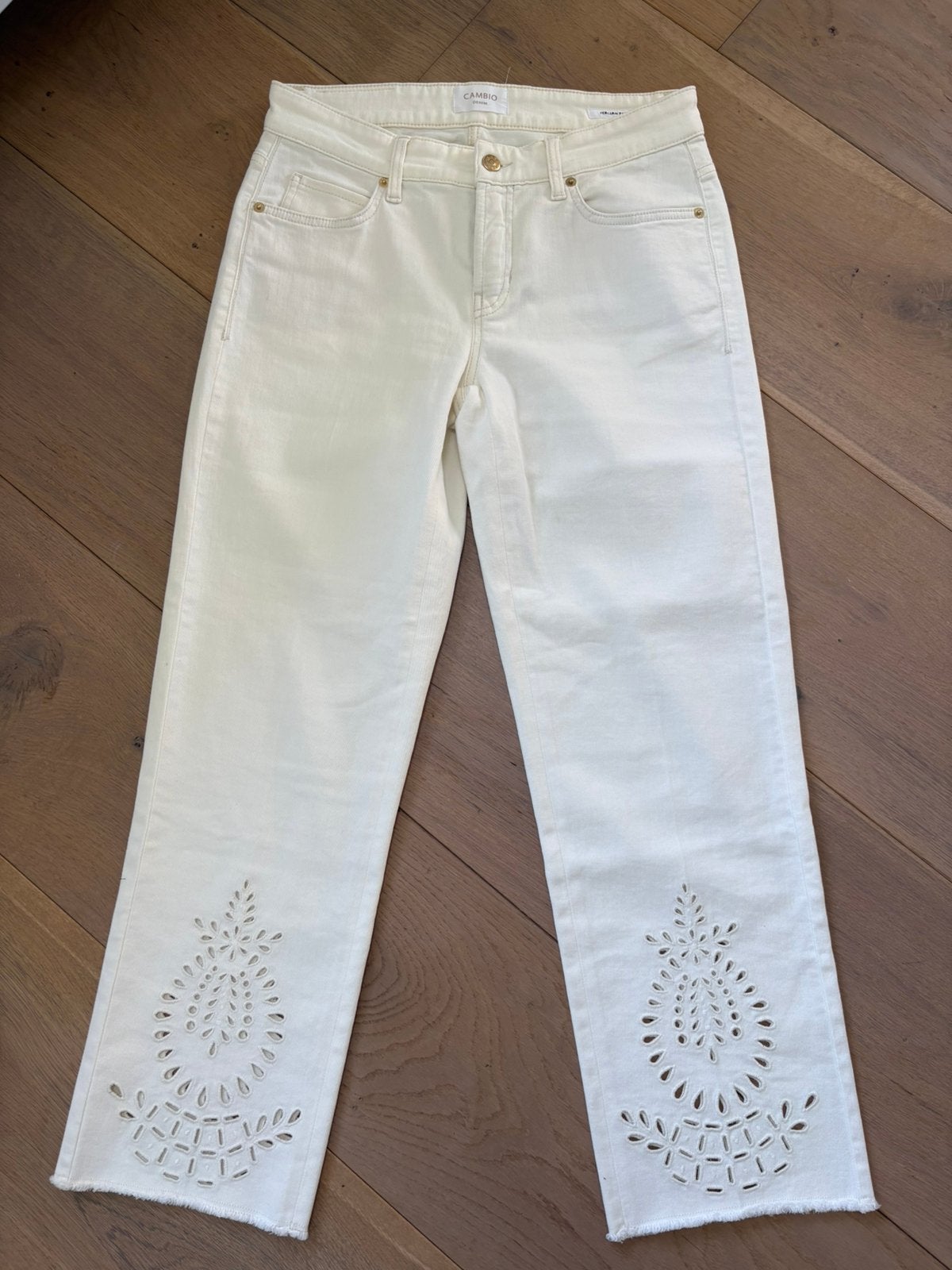 Cambio Francesca broek mt 38, Maat 38/40 (M), Verzenden, Beige, Zo goed als nieuw