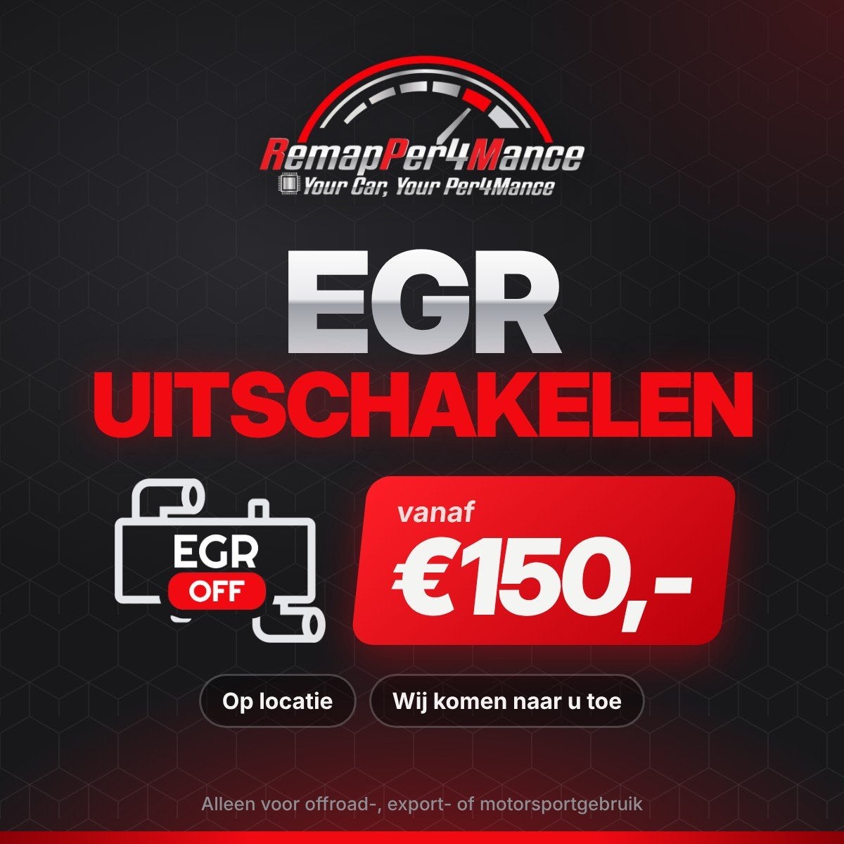 Chiptuning EGR Uitschakelen v.a 150 Euro, Ophalen