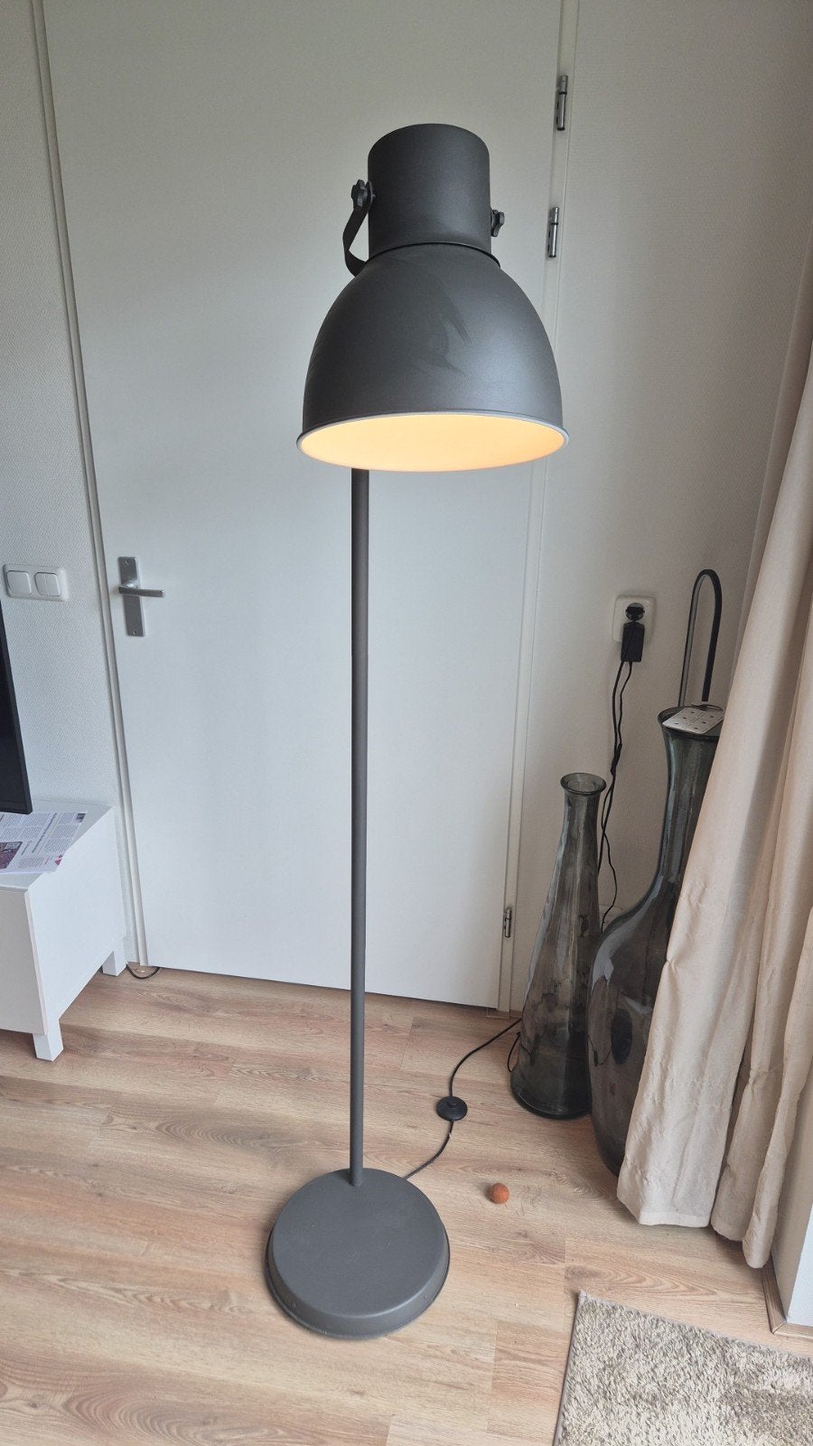 IKEA Hektar Vloerlamp - Donkergrijs, Goede Staat, Ophalen, Gebruikt, 100 tot 150 cm, Industrieel, Modern
