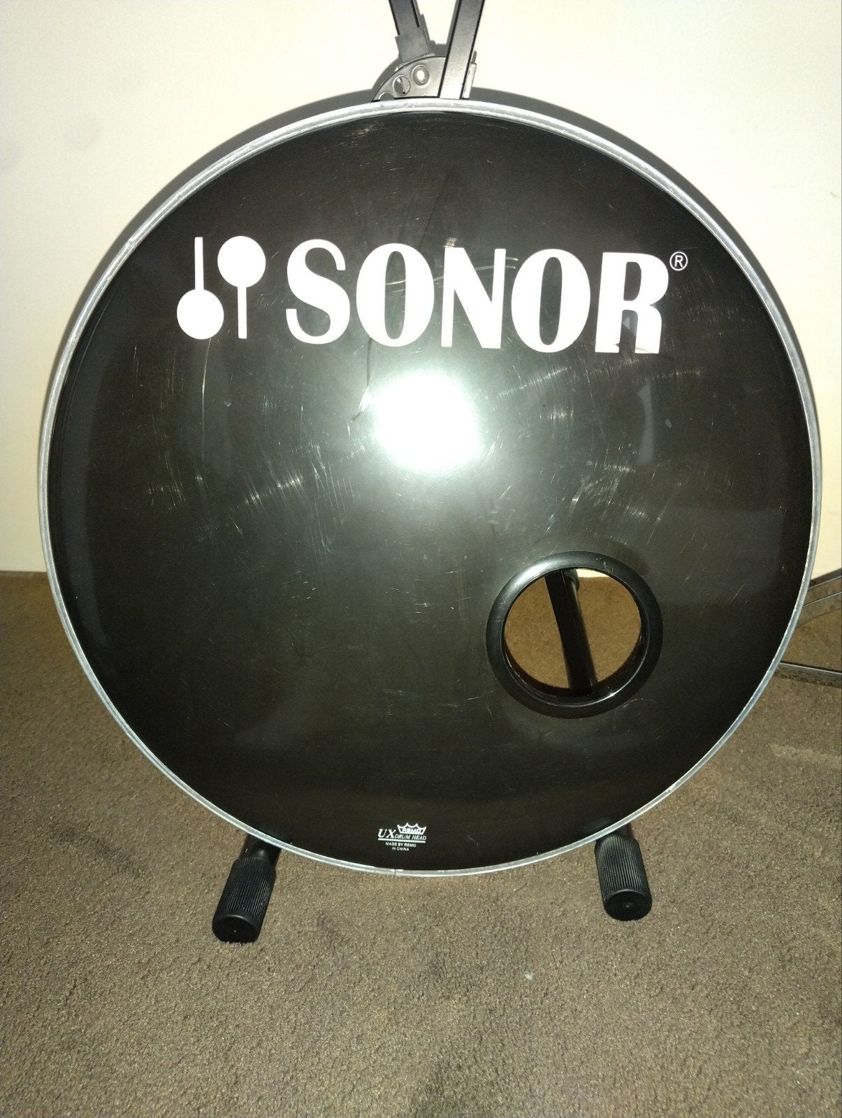Sonor Bassdrum Vel met Porthole + Porthole protector, Muziek en Instrumenten, Drumstellen en Slagwerk, Ophalen, Gebruikt, Sonor
