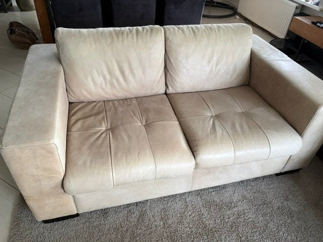 2 zits bank Nubuck Lederland, Ophalen, Gebruikt, 150 tot 200 cm, Rechte bank