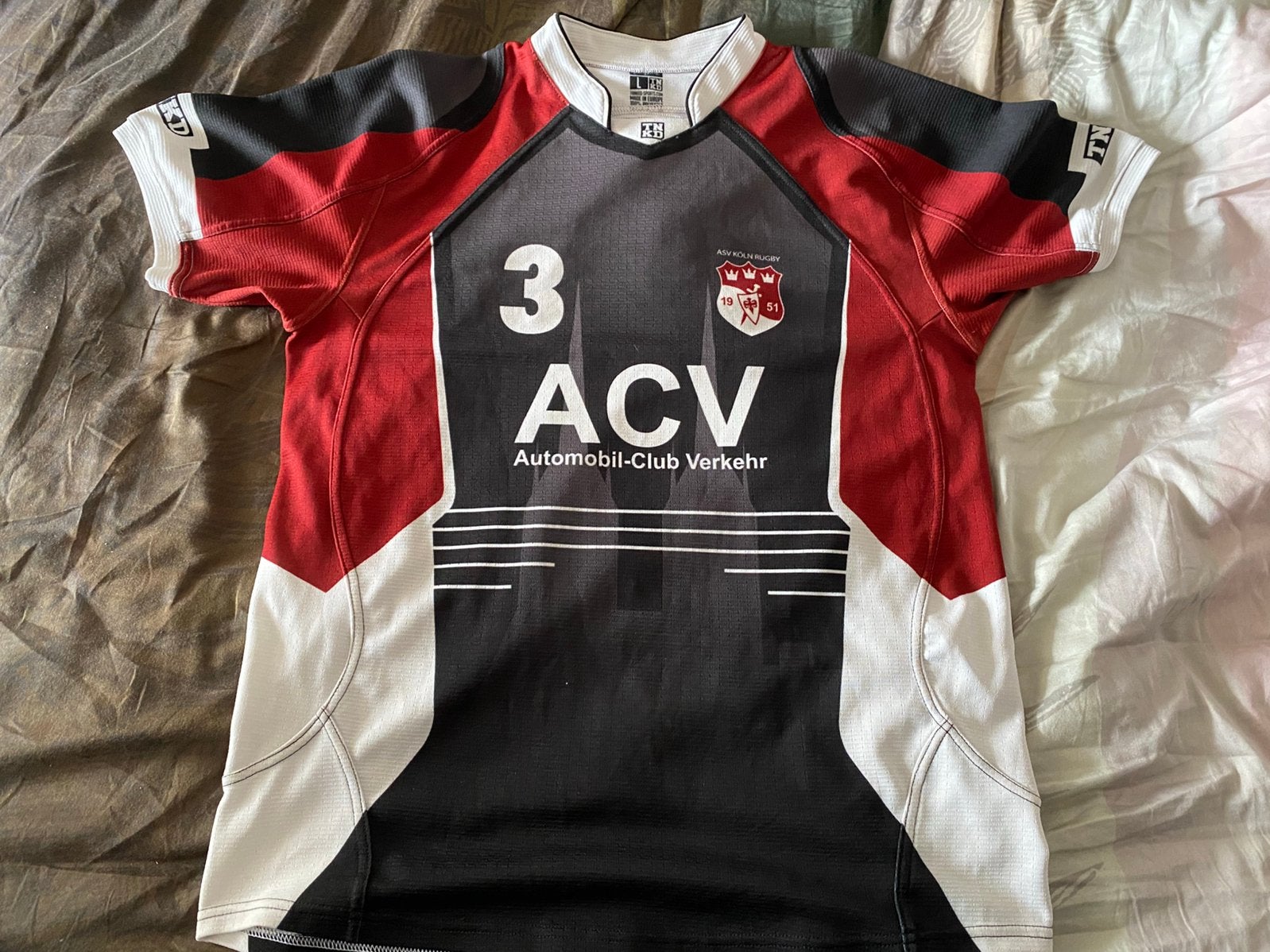 ASV Köln Rugby Shirt met rugbnummer 3 (Large), Verzenden, Zo goed als nieuw, Kleding