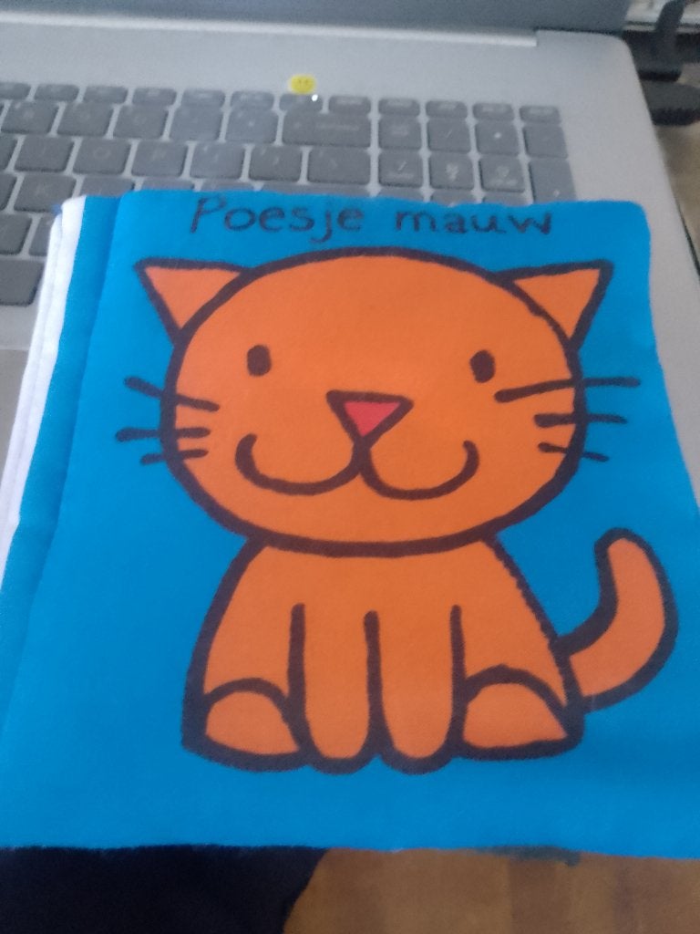 textiel boekje met knisper effect  poesje miauw, Ophalen, Zo goed als nieuw, Overige typen, Met geluid