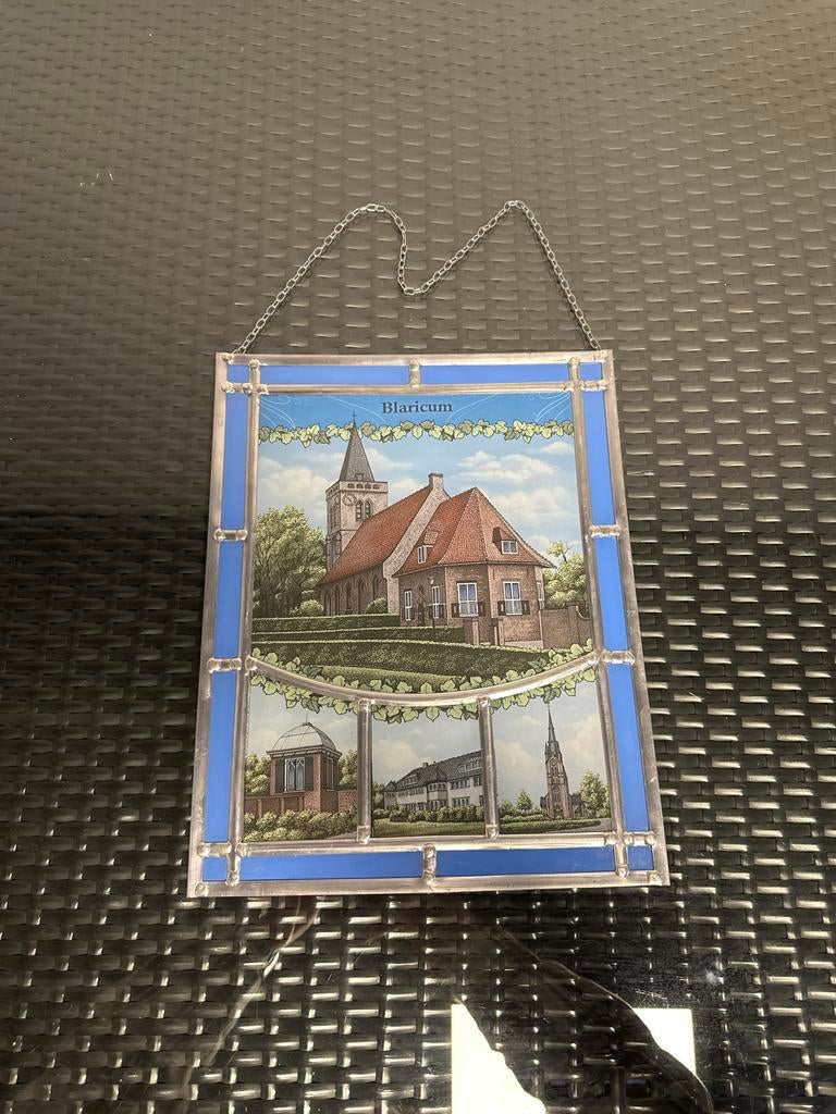 Zeldzaam Glas-in-lood Blaricum Dorpsgezicht, Antiek en Kunst, Ophalen