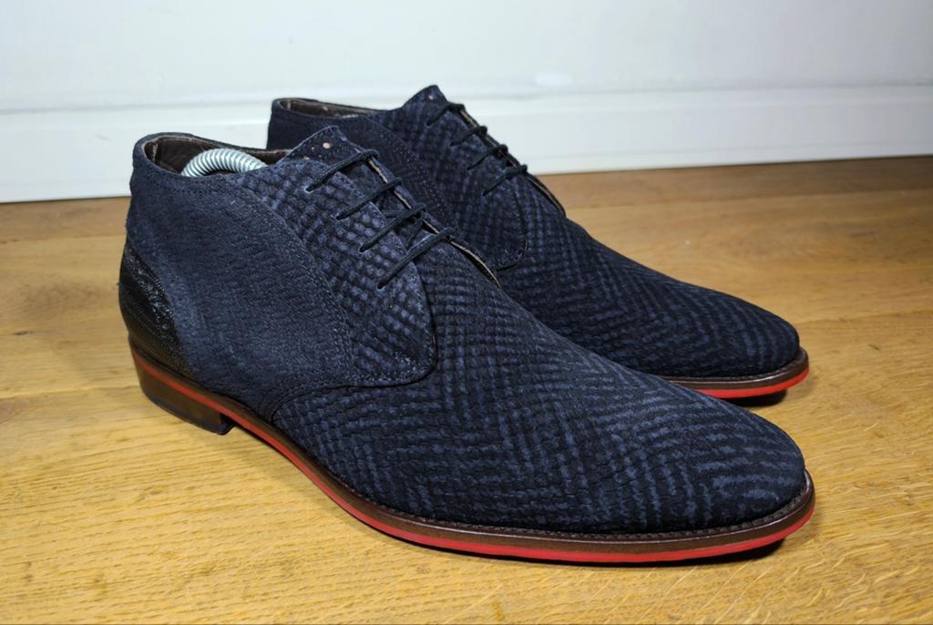 Floris van Bommel halfhoge herenschoenen maat 7 / 41, Ophalen, Blauw, Floris van Bommel, Zo goed als nieuw