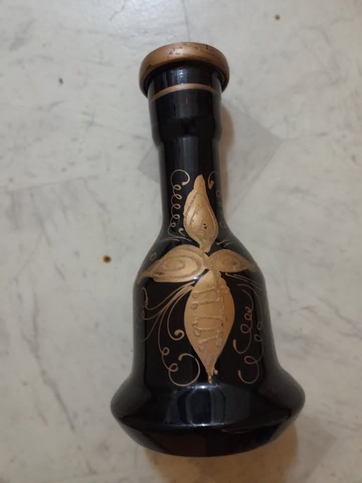 Chinese zwart vaas met bloemen decoratie, Ophalen, Zo goed als nieuw, Zwart, 30 cm
