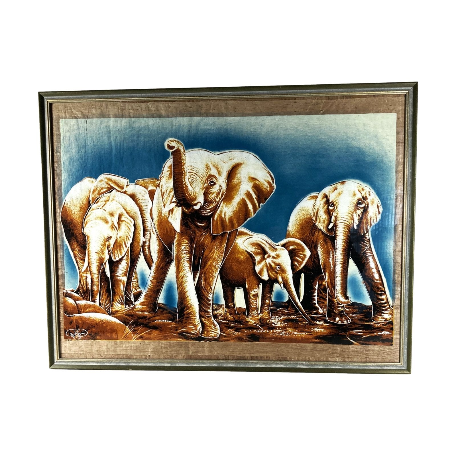 Canvas schilderij – Kudde olifanten – 8464 cm, Ophalen of Verzenden, Zo goed als nieuw, 75 tot 100 cm, Nvt