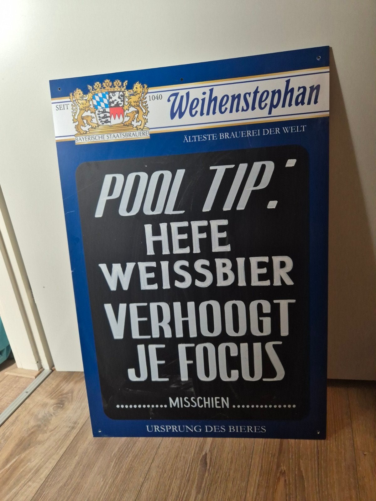Weihenstephan Reclamebord - Kunststof, Ophalen of Verzenden, Gebruikt, Reclamebord