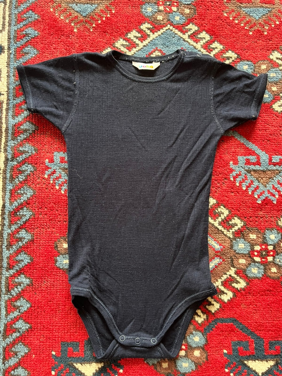 Donkerblauwe wollen romper Joha 98/104, Kinderen en Baby's, Ophalen of Verzenden, Zo goed als nieuw, Jongen of Meisje, Nacht- of Onderkleding