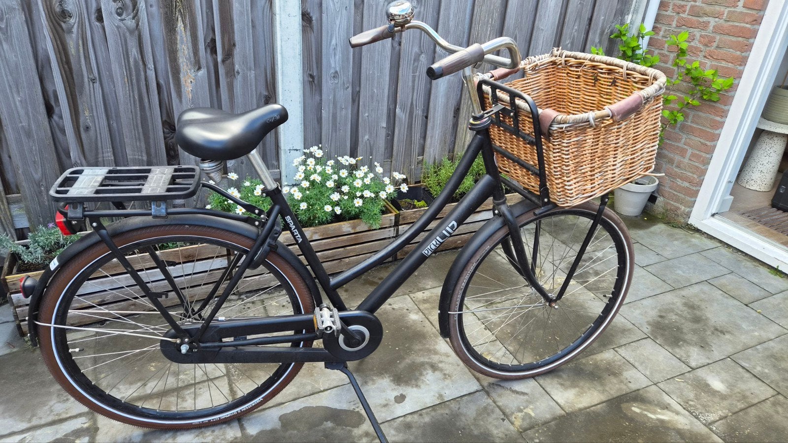 Sparta Pick-Up Moederfiets + Mand + Yepp fietstoeltjesdrager, Ophalen, Terugtraprem, Sparta, Zo goed als nieuw