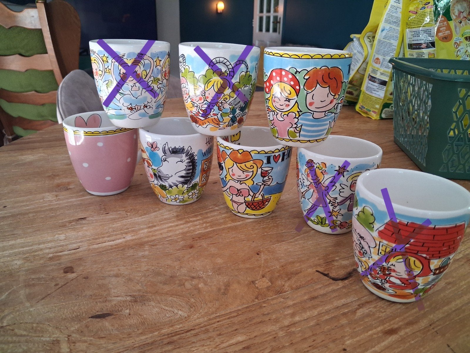 Blond Amsterdam koffiekopjes - diverse designs, Ophalen, Gebruikt, Keramiek, Kop(pen) en/of Schotel(s)
