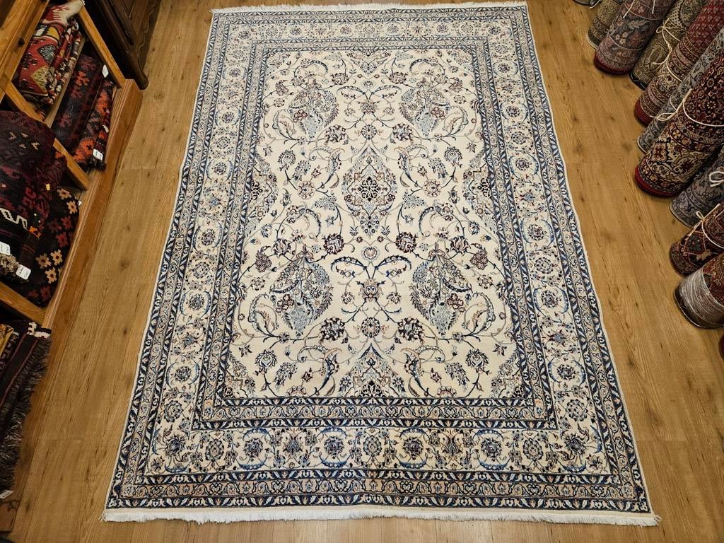 Vintage handgeknoopt perzisch nain 6la 303x198, Tweedehands, Perzisch, 150 tot 200 cm, 200 cm of meer